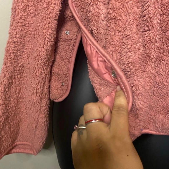 Wallflower Pink Teddy Pullover Buttons Sweater - Picture 3 of 5